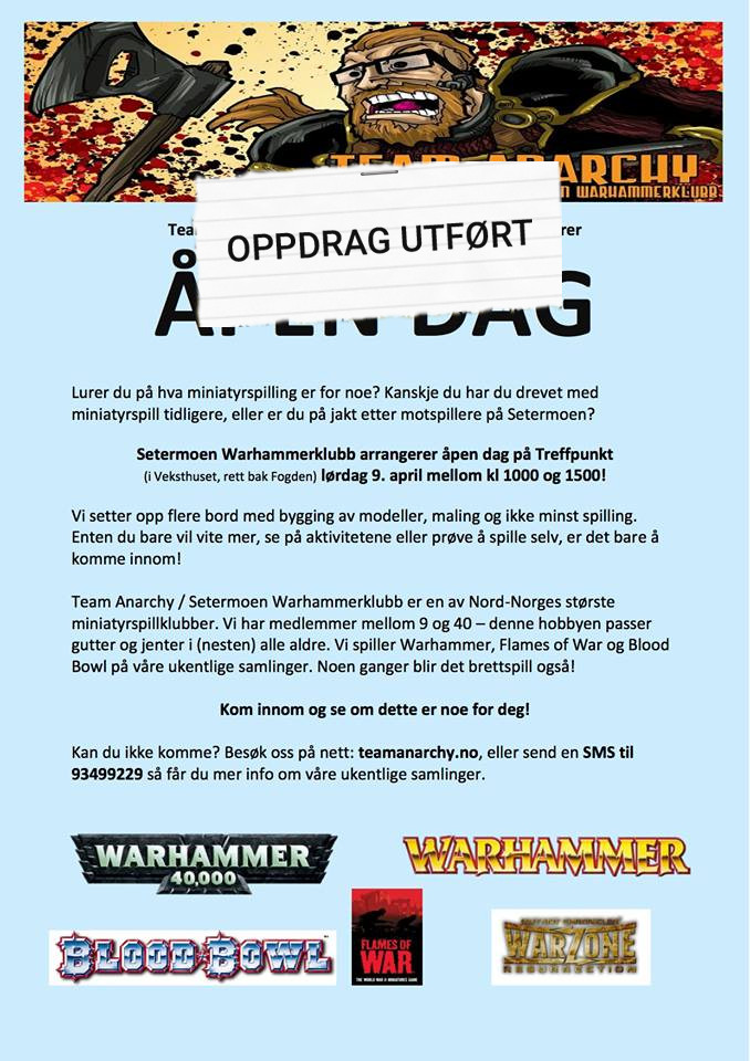 Åpen dag lørdag 9. april